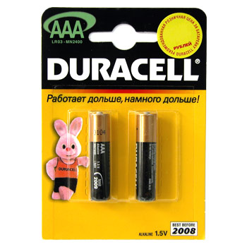 Батарейка Тип "AAA" Duracell MN 2400 LR03-2BL